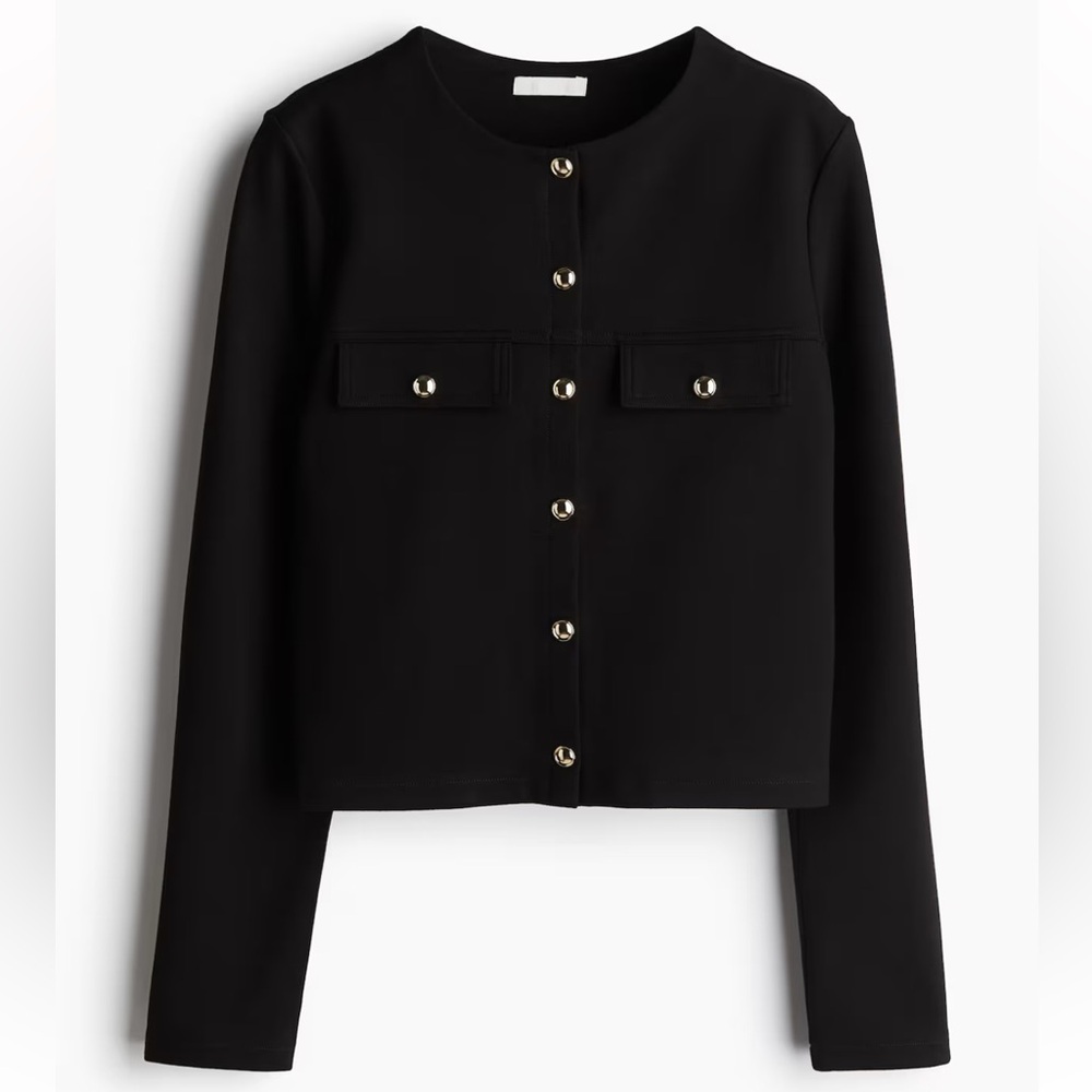 Black Button-Up Jacket Jersey